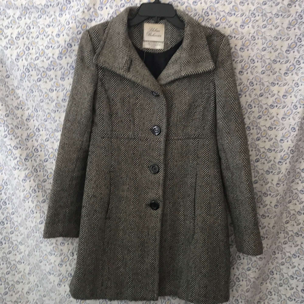 Houndstooth wool blend peacoat 🧥